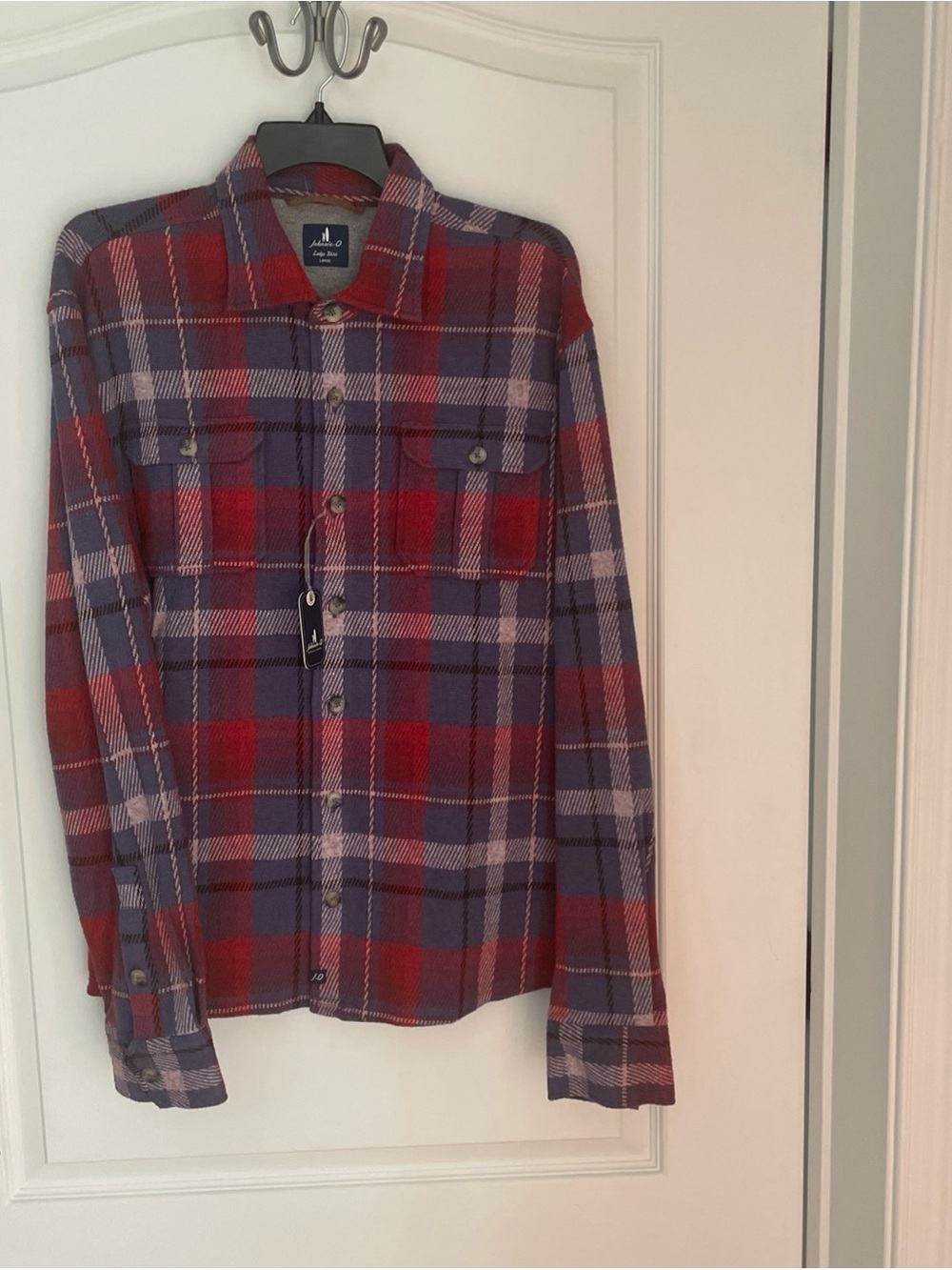 Johnnie-O Men’s Lodge Shirt L Gustaf Malibu Red Plaid Button Up Large NWT $198